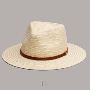NWT rag & bone natural packable straw fedora size L